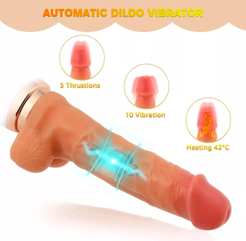 Dương vật giả Dibe rung thụt tự động đế gắn tường